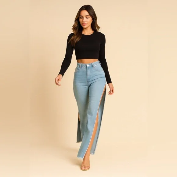 TEMPTATION CUT DENIM Slit Pants – Bold Move Edition - Picture 12 of 15